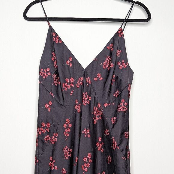 Keepsake Infinity Floral-Print Midi Slip Dress Black Pomegranate Ditsy - Picture 4 of 10